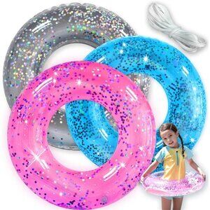 Kids 3 Pack Pool Floats Inflatable‎ Swimming Rings for Kids Pool Tubes Toys